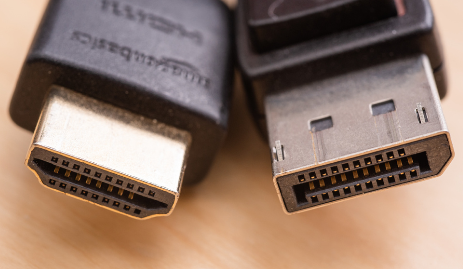HDMI and DisplayPort connectors