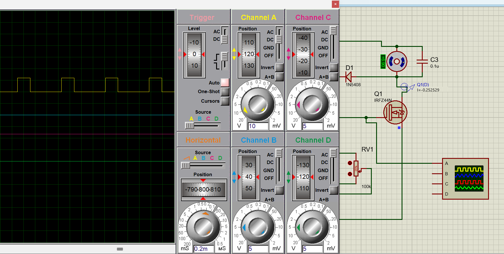 PWM at 25% Potentiometer Selection