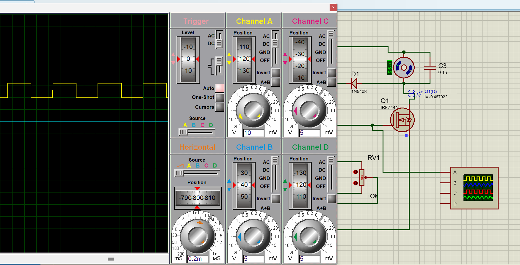 PWM at 50% Potentiometer Selection
