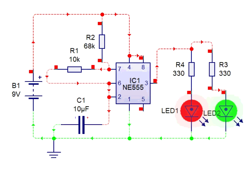 LED Blinker Circuit in Astable Mode