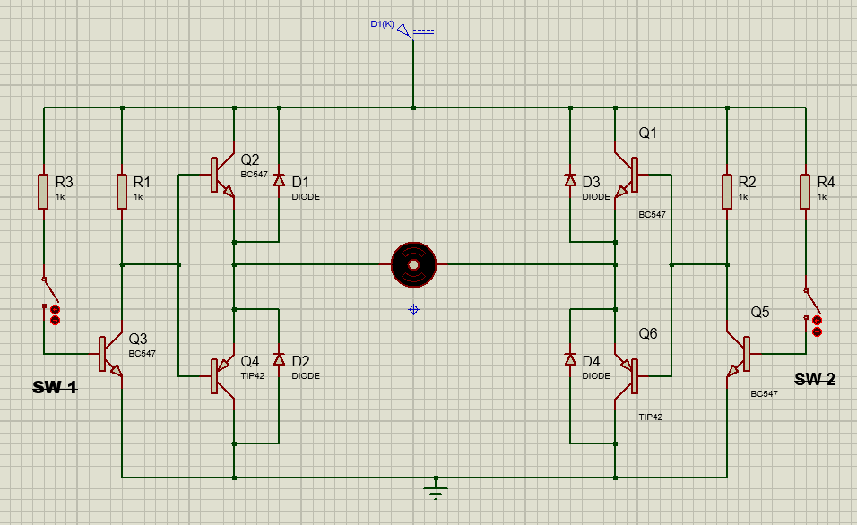 DC motor control circuit using the BC547 (Motor off when no switch is in ON position)