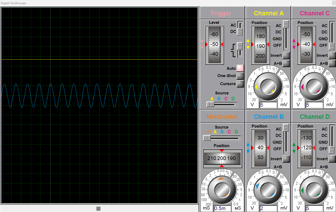 Output waveform of hartley oscillator