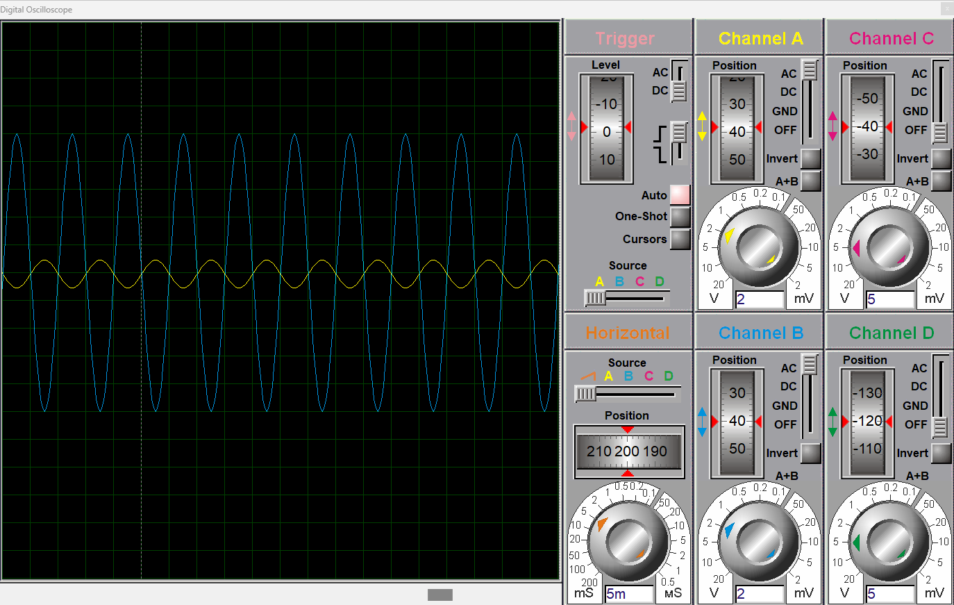 Output waveform of inverting op amp with LM741