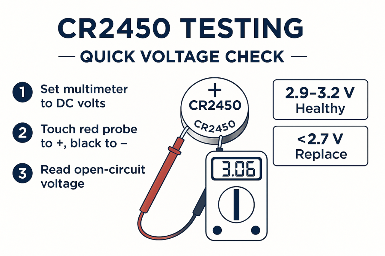 CR2450 3v Battery Testing