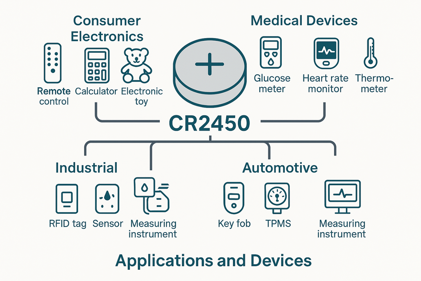 CR2450 3v battery applications