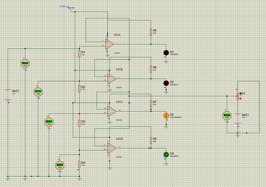 3v AND 6v ledS ARE on indicating battery is medium charged