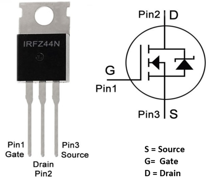 IRFZ44N transistor Pinout