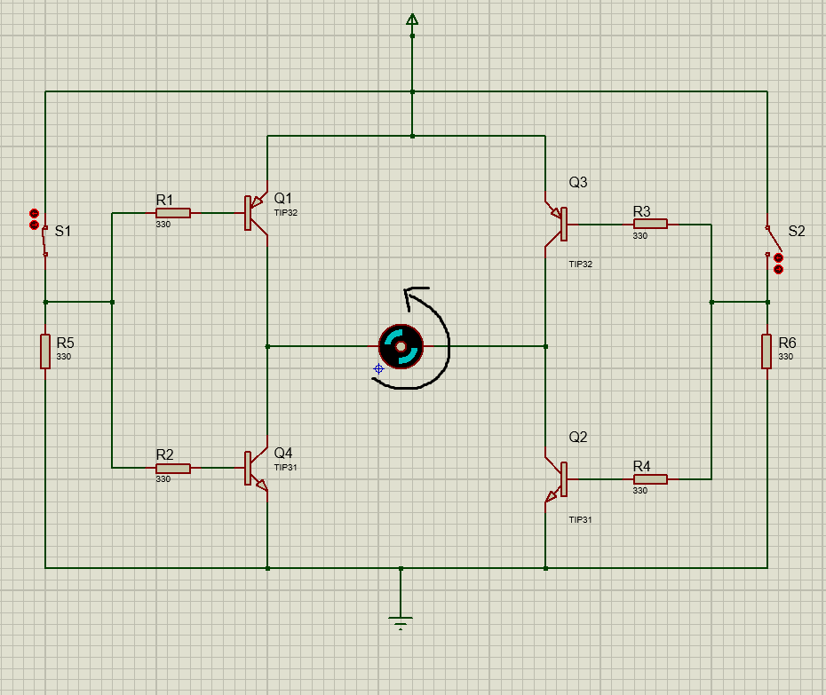 H-bridge circuit is rotating motor in reverse direction
