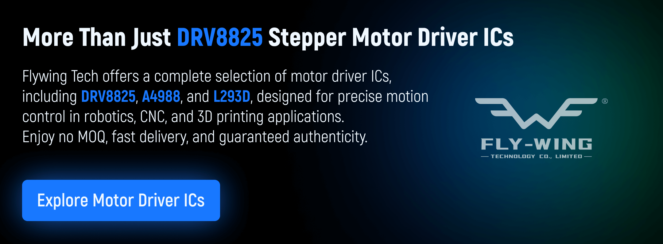 Explore DRV8825 stepper motor driver ICs and other motor drivers like A4988 and L293D for robotics, CNC, and 3D printing applications. No MOQ, fast delivery.