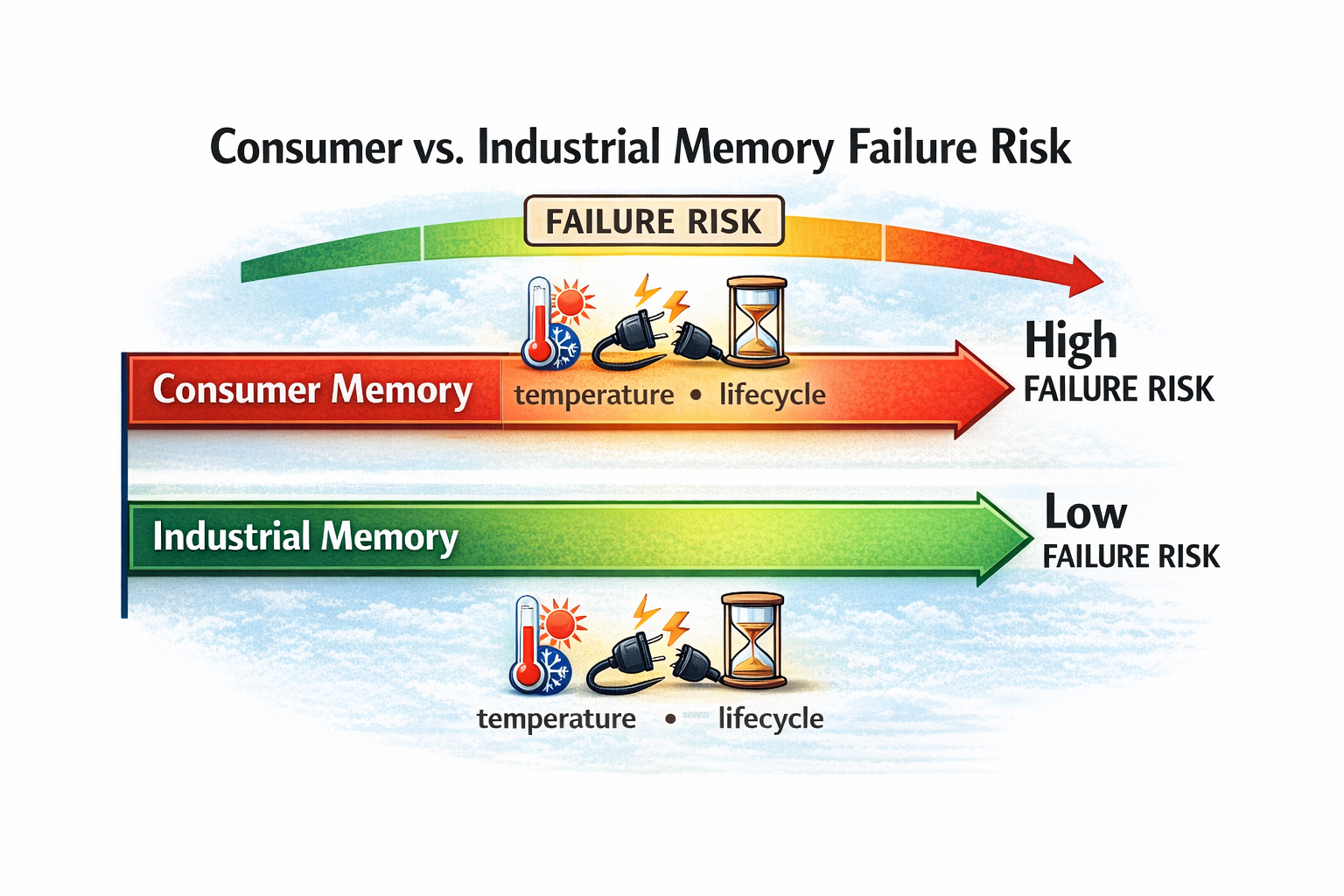 Consumer and industrial memory failure risk assessment 