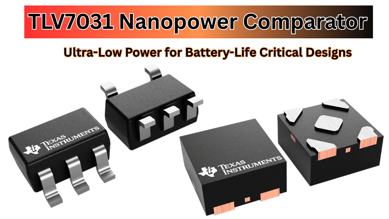 TLV7031 nanopower comparator Texas Instruments package variants DBV SOT-23 DCK SC70 DPW X2SON ultra-low power for battery-life critical designs