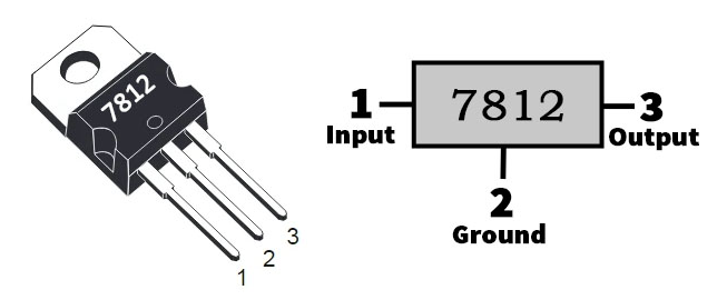 IC 7812 Pinout and Through Hole Package