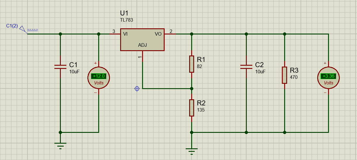 12-3V3 voltage regulator using TL783