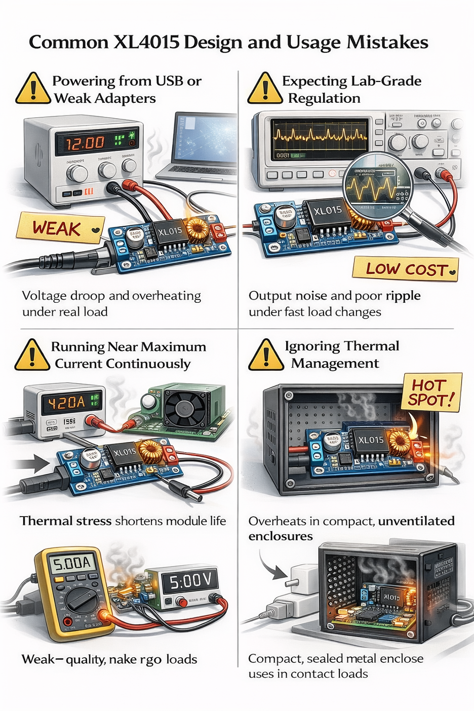 XL4015 Design and Usage Mistakes