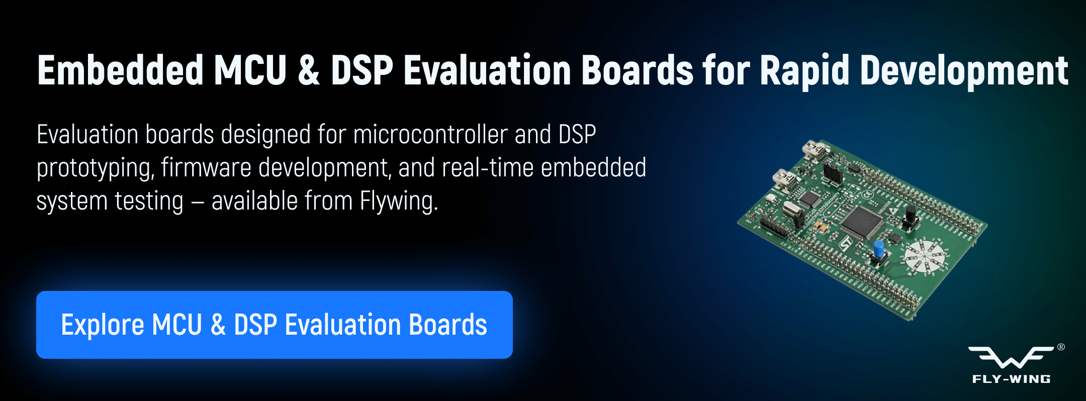 MCU and DSP evaluation boards used for embedded system prototyping, firmware development, and real-time signal processing applications.