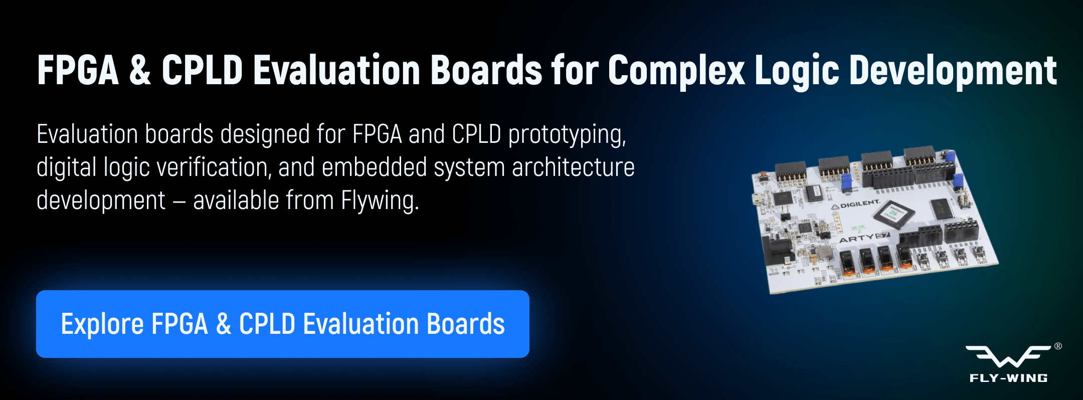 FPGA and CPLD evaluation boards used for digital logic prototyping, hardware verification, and embedded system development applications.
