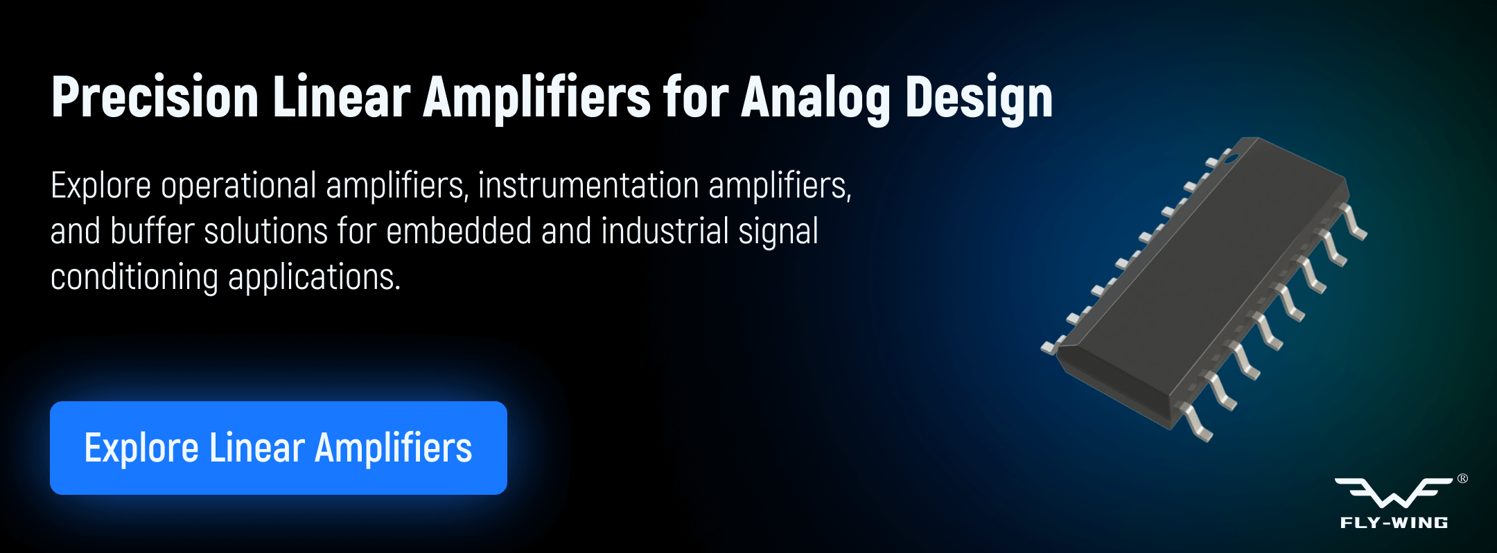 linear amplifier ICs including operational and instrumentation amplifiers used in embedded and industrial analog signal conditioning systems.