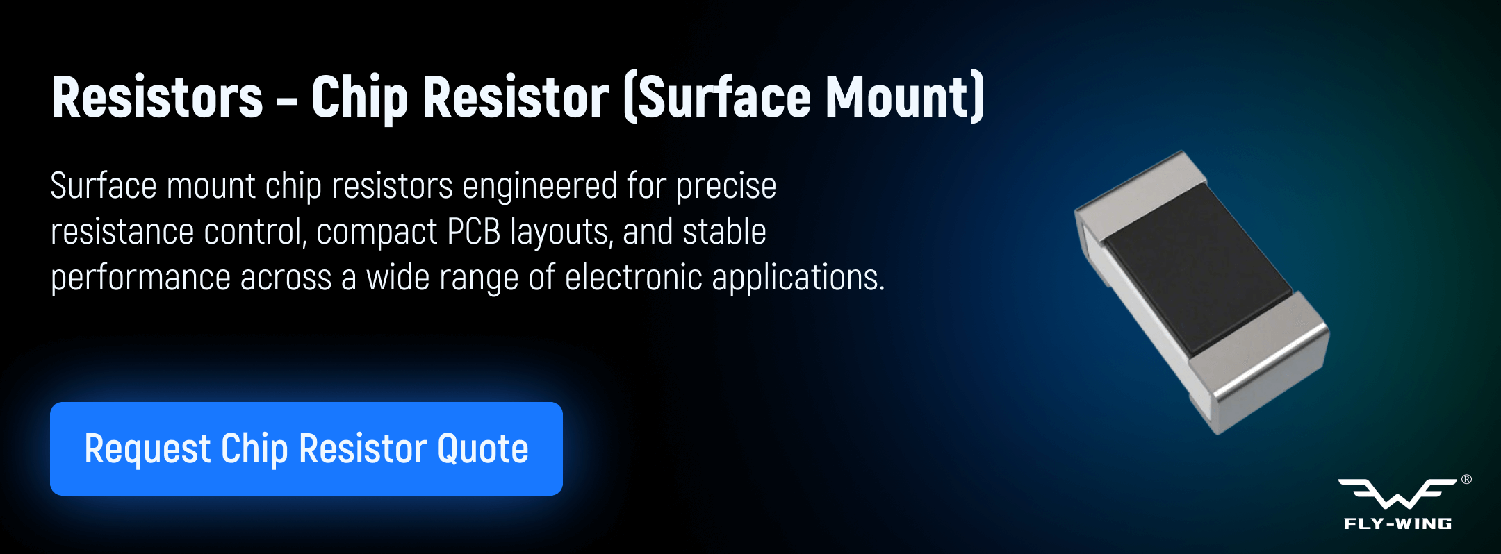 Surface mount chip resistors used for current limiting, voltage division, and signal conditioning in compact electronic circuit designs.
