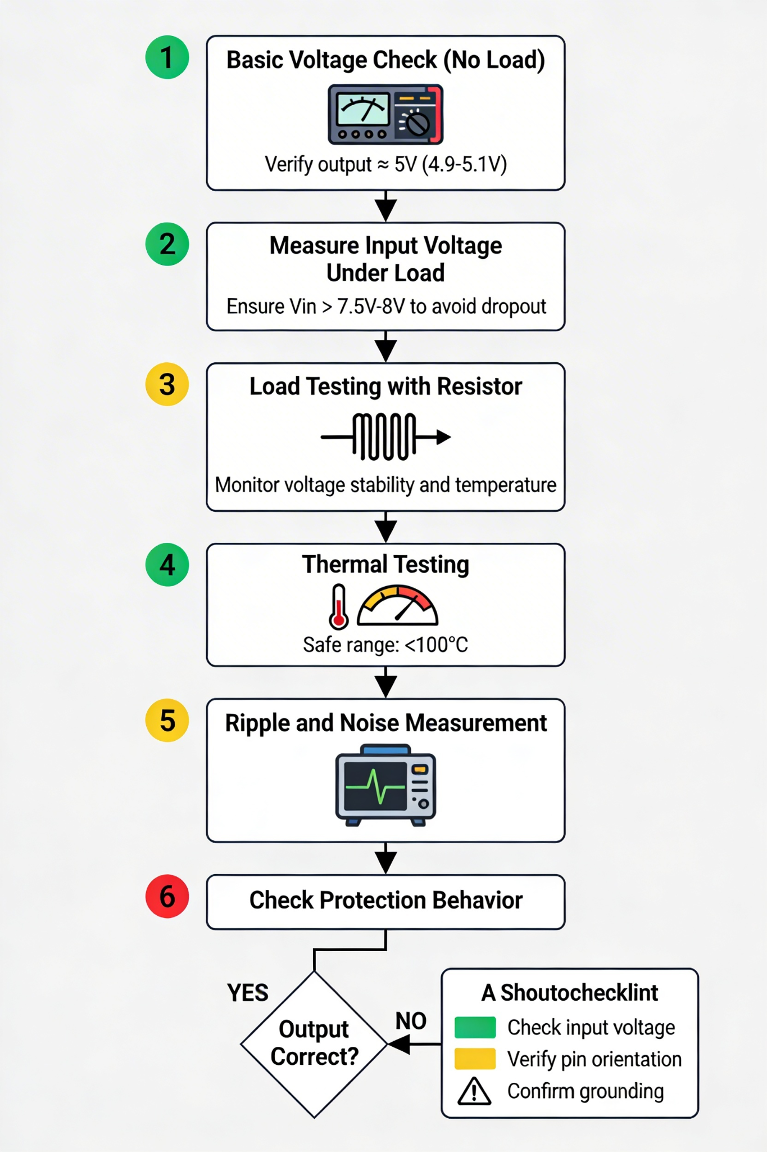 How to Test and Validate an LM7805 Circuit