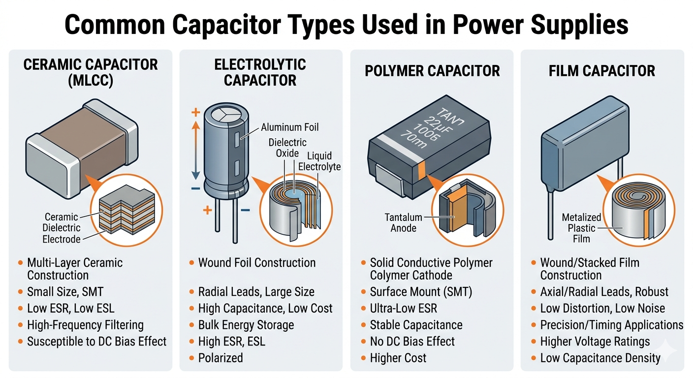 Capacitor Selection: Types and role of capacitors