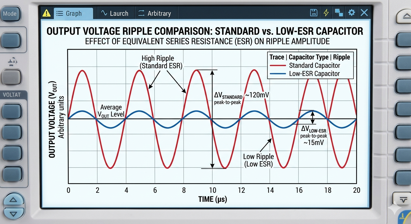 Capacitor Selection: ESR effect on ripple