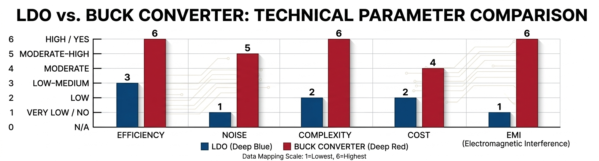 Summary of  comparison between LDO and buck converter