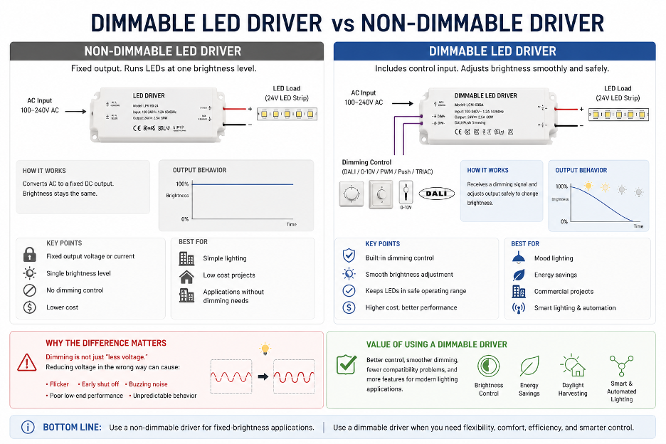 dimmable vs non dimmable led driver