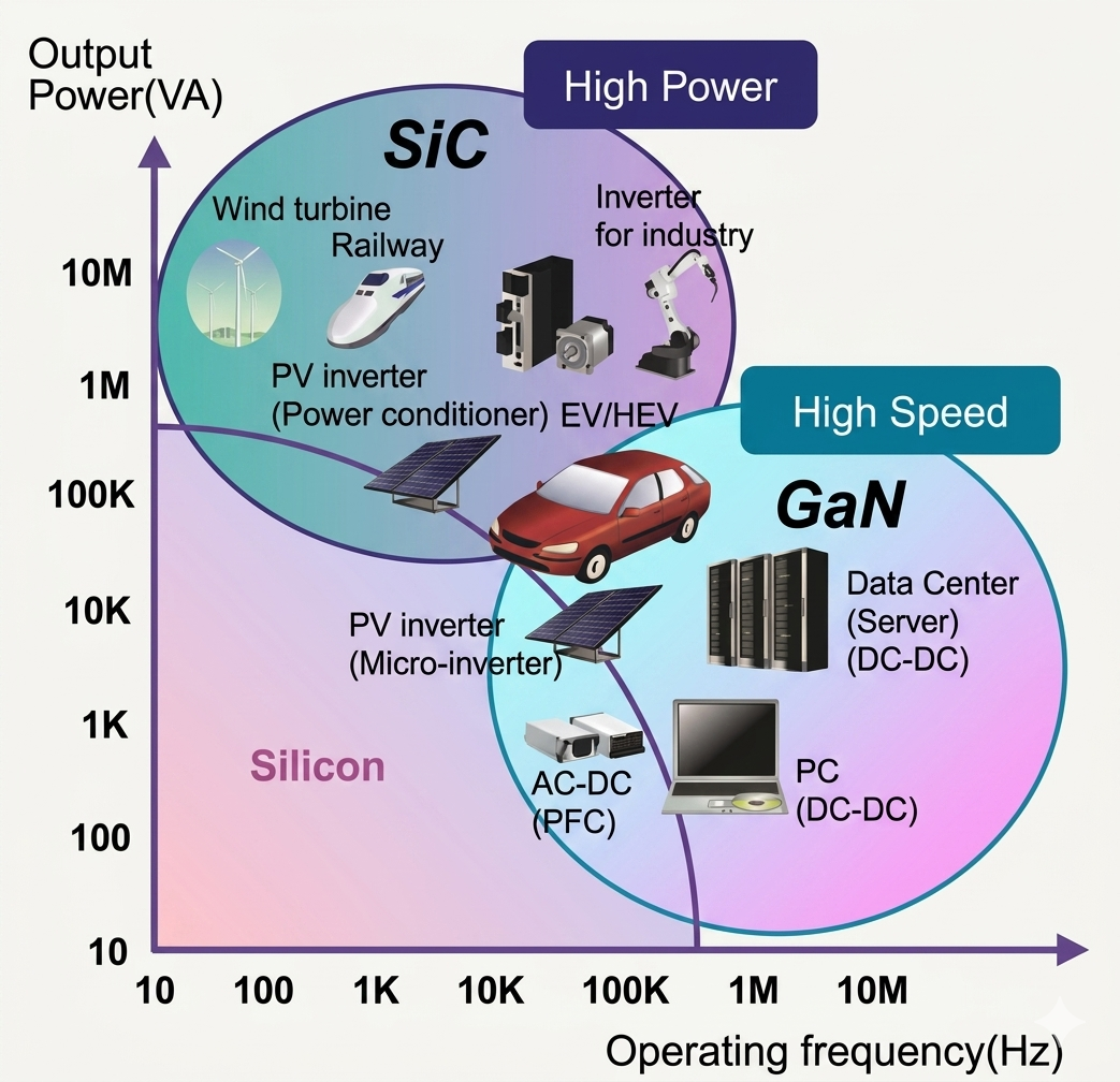 Si, SiC and GaN applications