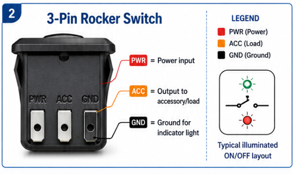 3-Pin Rocker Switch