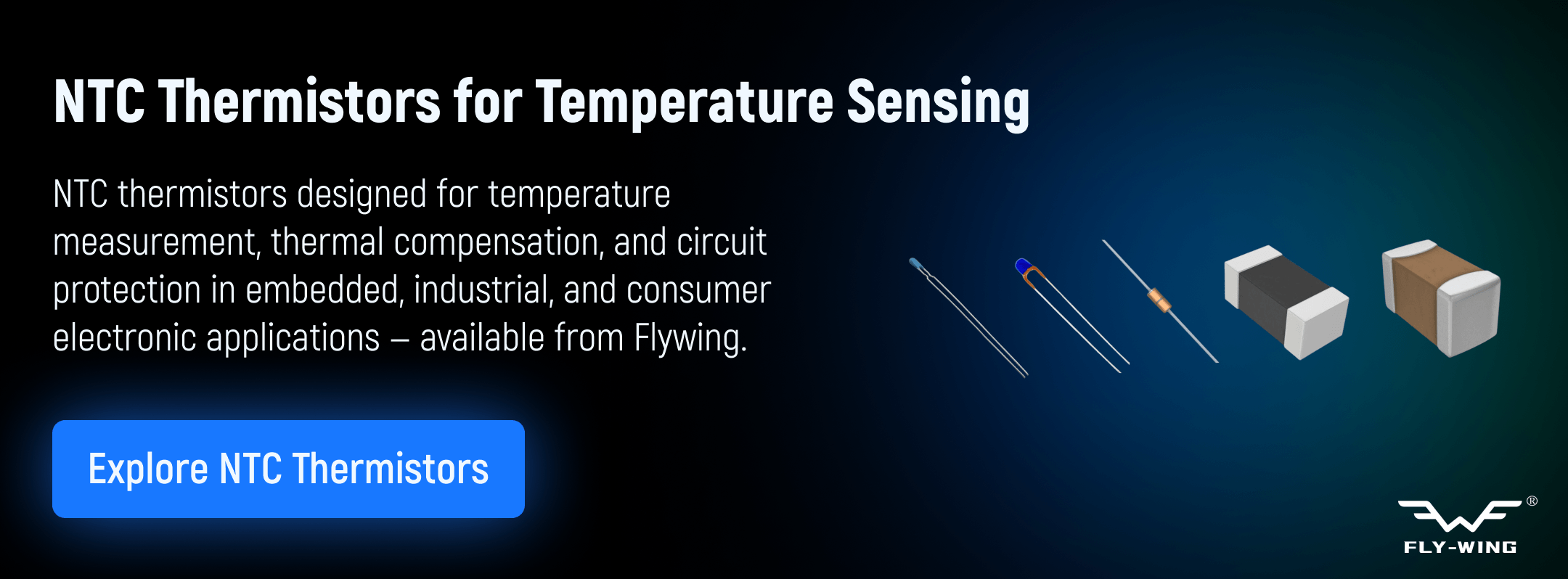NTC thermistors used for temperature sensing, thermal compensation, and circuit protection in embedded and industrial electronic systems.