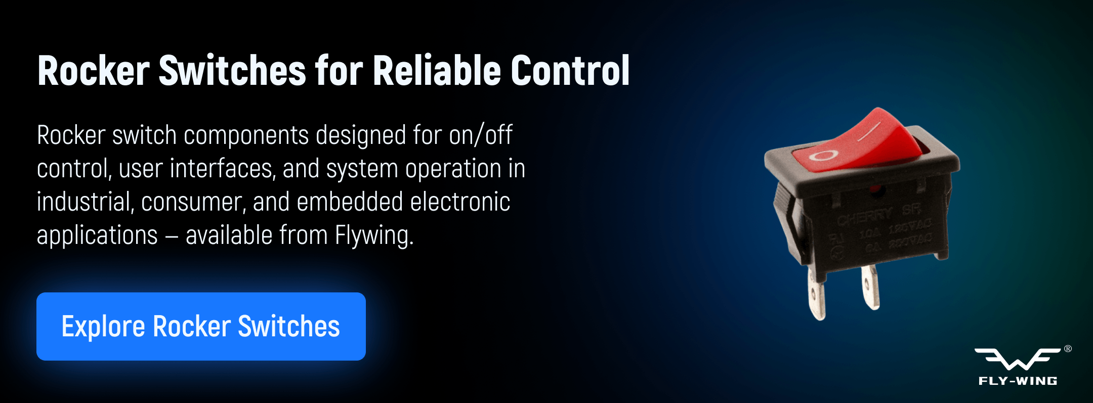 rocker switch components used for on/off control and user interface operation in industrial, consumer, and embedded electronic systems.