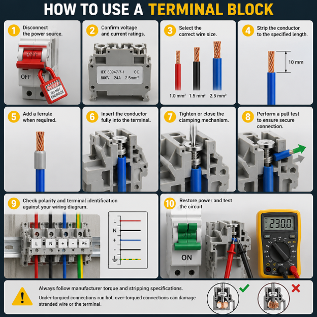How to use terminal block