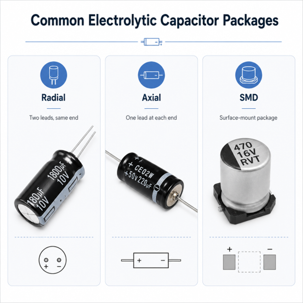 Common Electrolytic Capacitor Packages