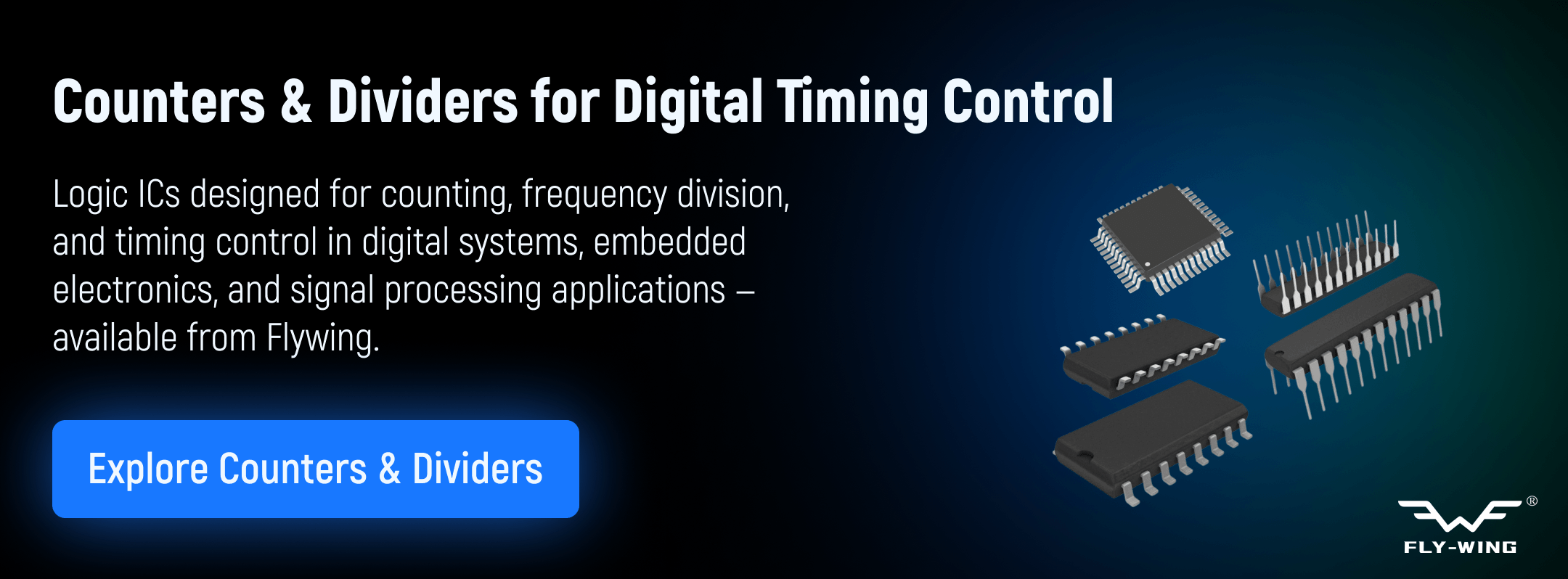 logic counter and divider ICs used for counting operations, frequency division, and timing control in digital electronic systems.