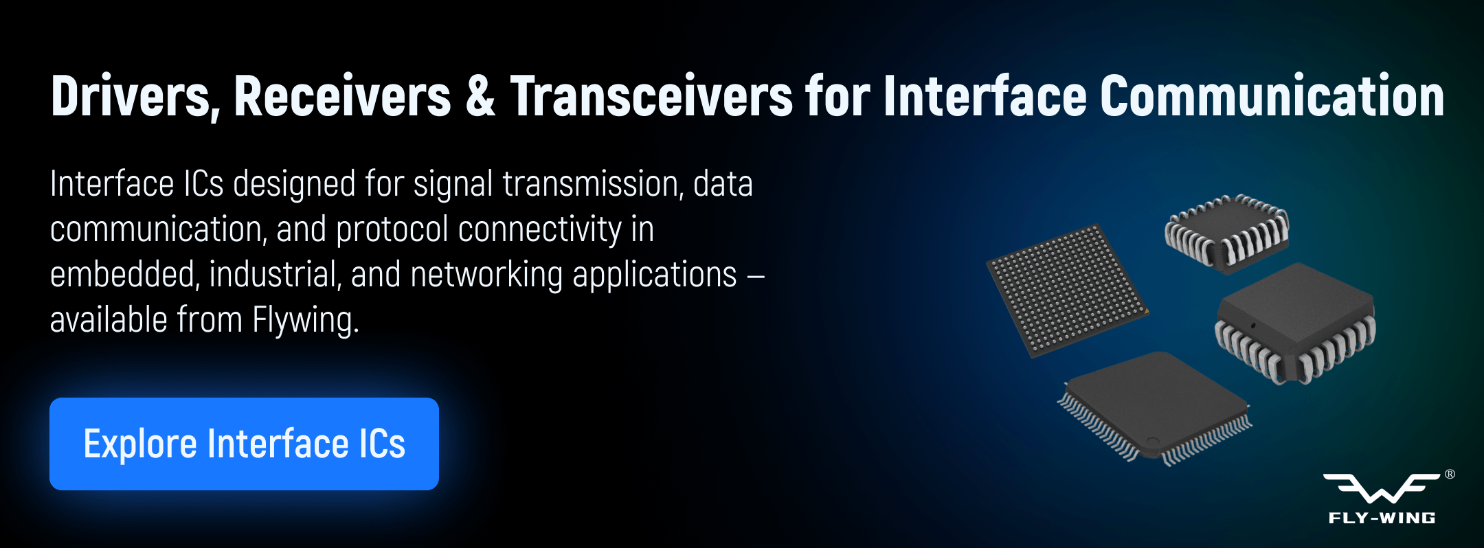 driver, receiver, and transceiver ICs used for signal transmission, data communication, and interface connectivity in embedded and industrial electronic systems.