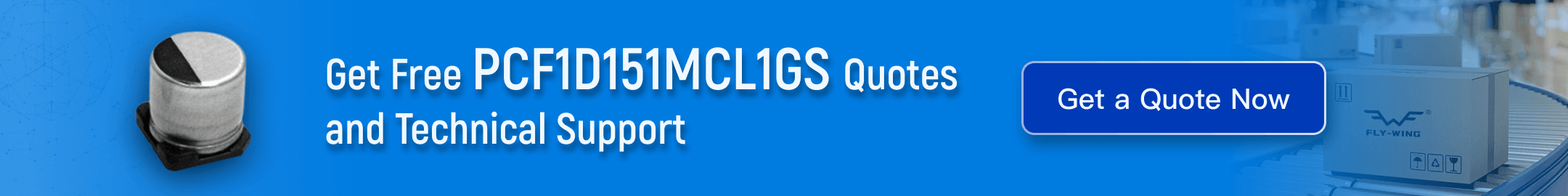 Nichicon PCF1D151MCL1GS aluminum polymer capacitor – 150 µF 20 V SMD low-ESR specifications and technical support at Flywing