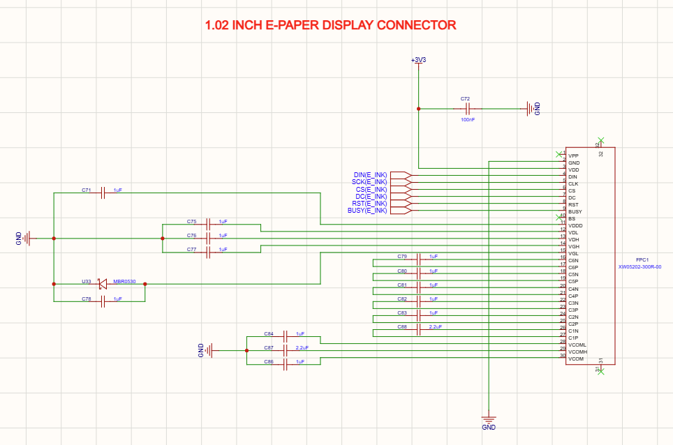 1.02 INCH E-Paper display FPC connector for smat watch display screen