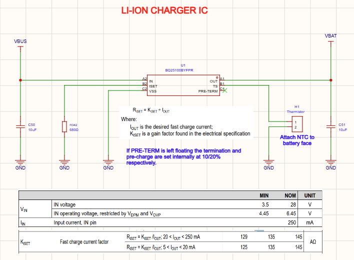 Li-on Battery Charging IC BQ25100BYFPR