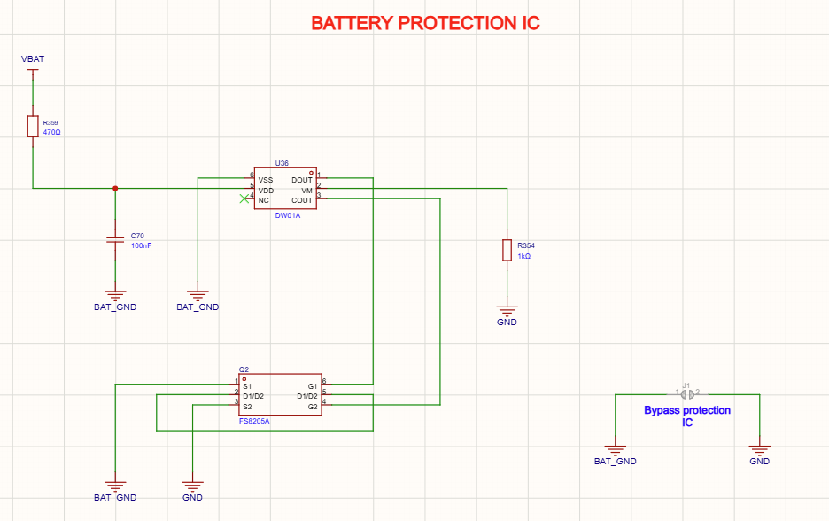 Battery Protection Circuit integrated in the smart watch design